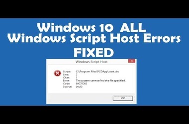 Windows script host ошибка как исправить